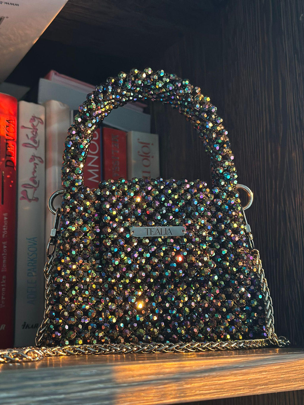 AMARY Small Beaded Crossbody Bag