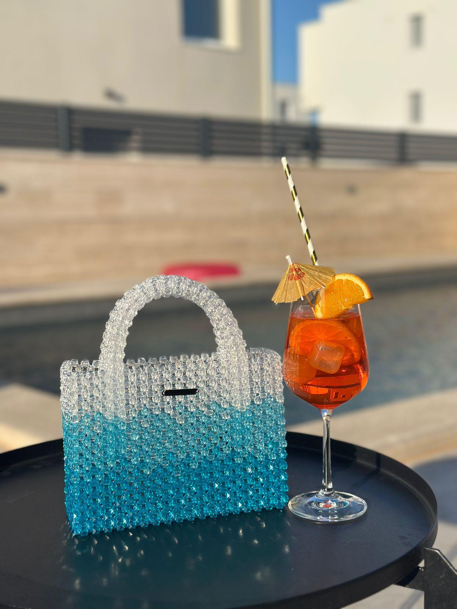 MAVI Acrylic Beaded Beach Ombre Bag