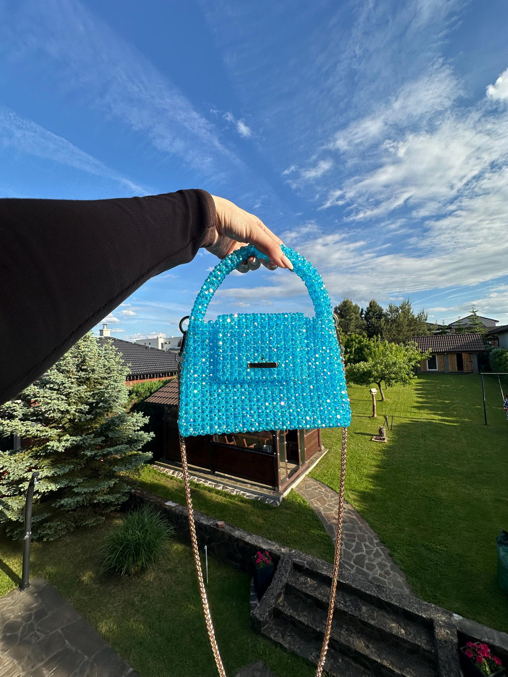 CLASSY Acrylic Beaded Crossbody Bag