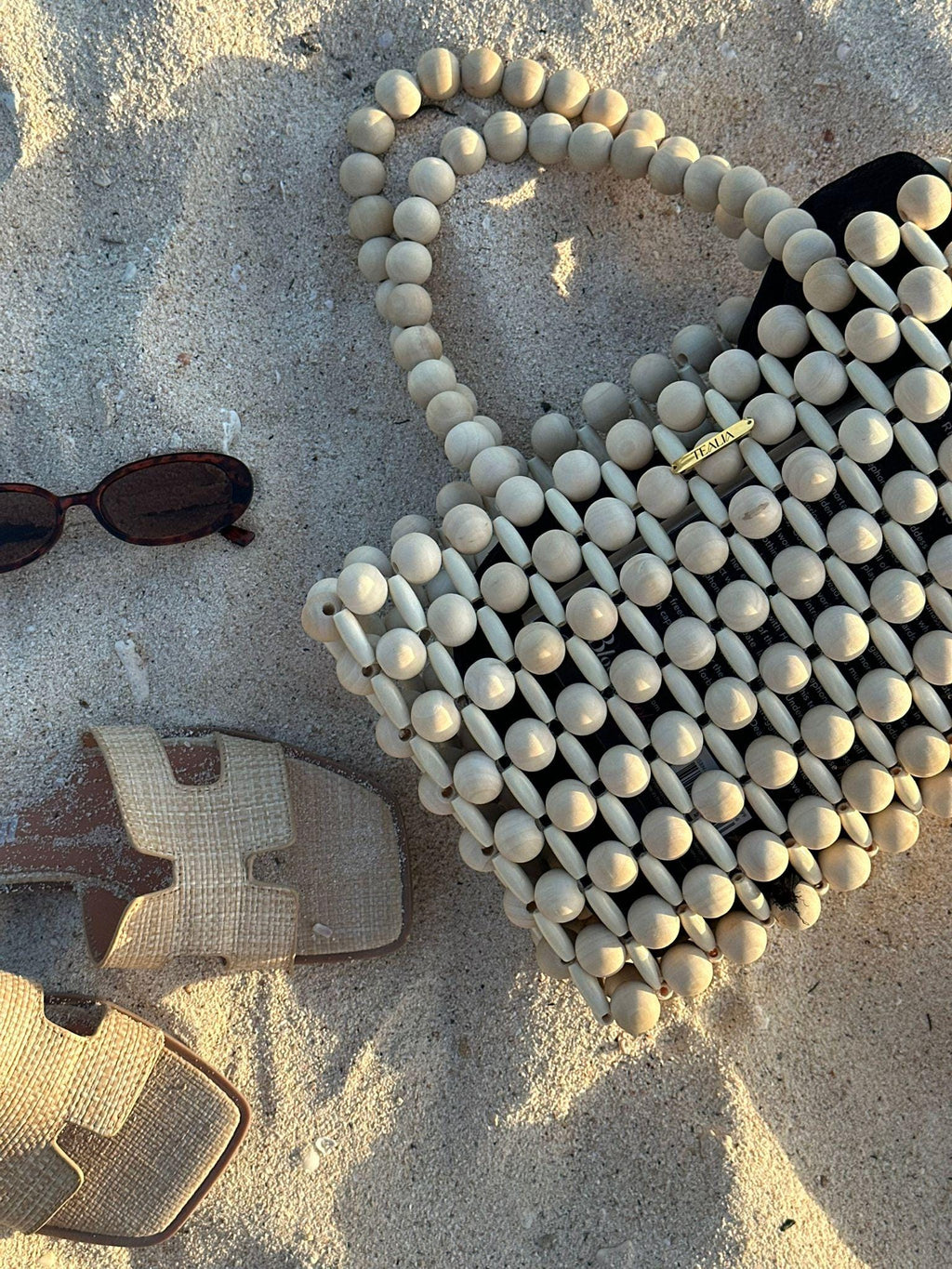 WAYANA Wooden Beaded Tote Bag