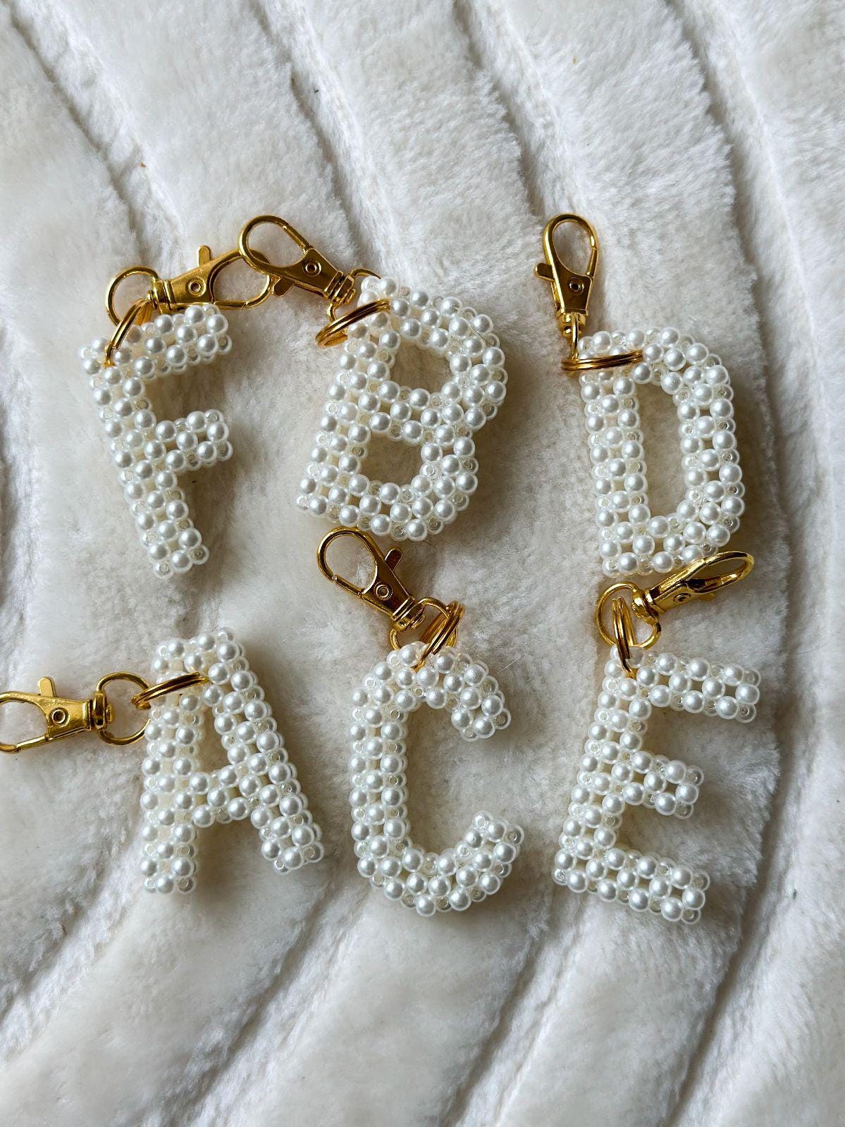 Personalized Beaded Letter Keychain