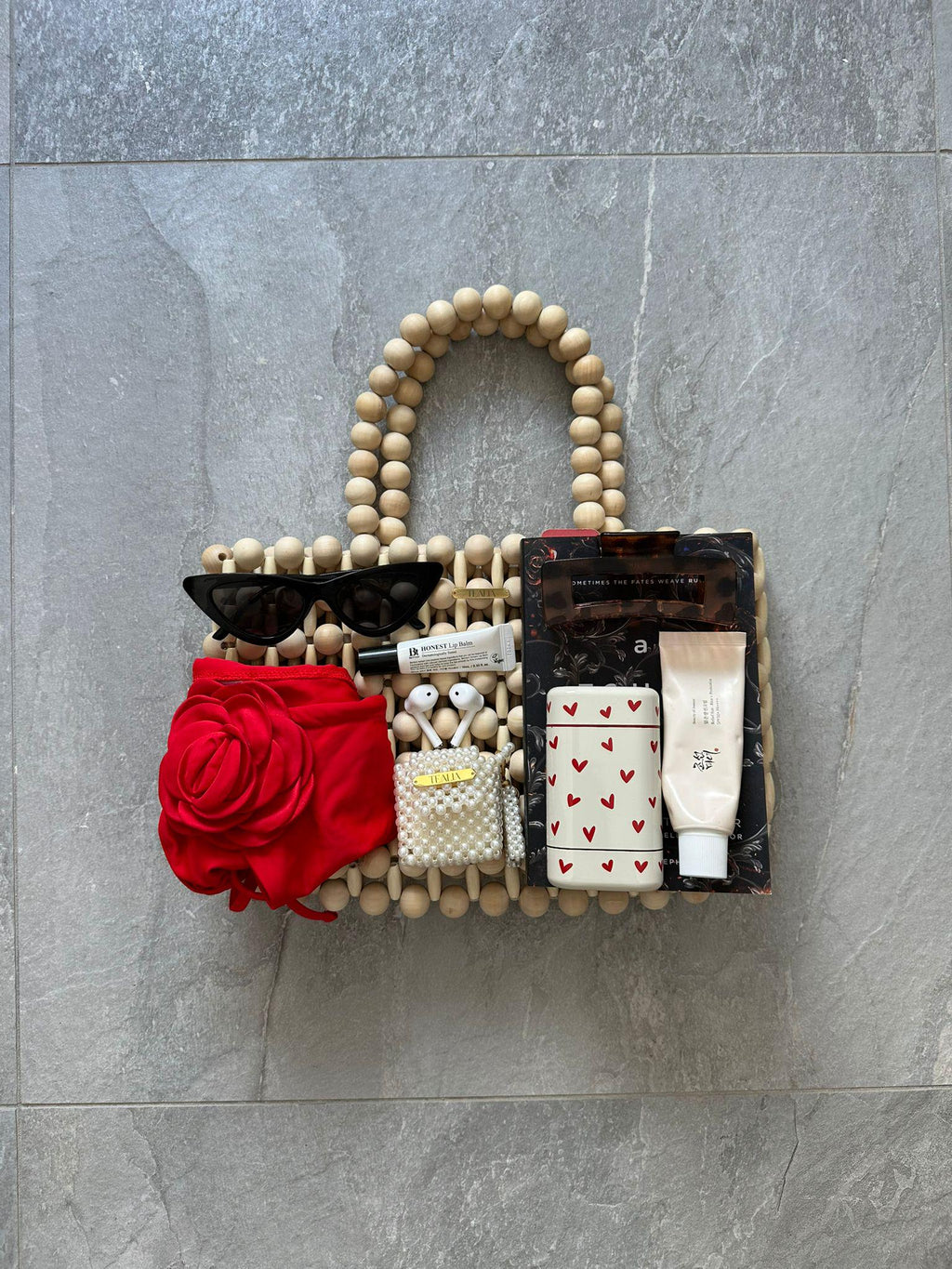 WAYANA Wooden Beaded Tote Bag