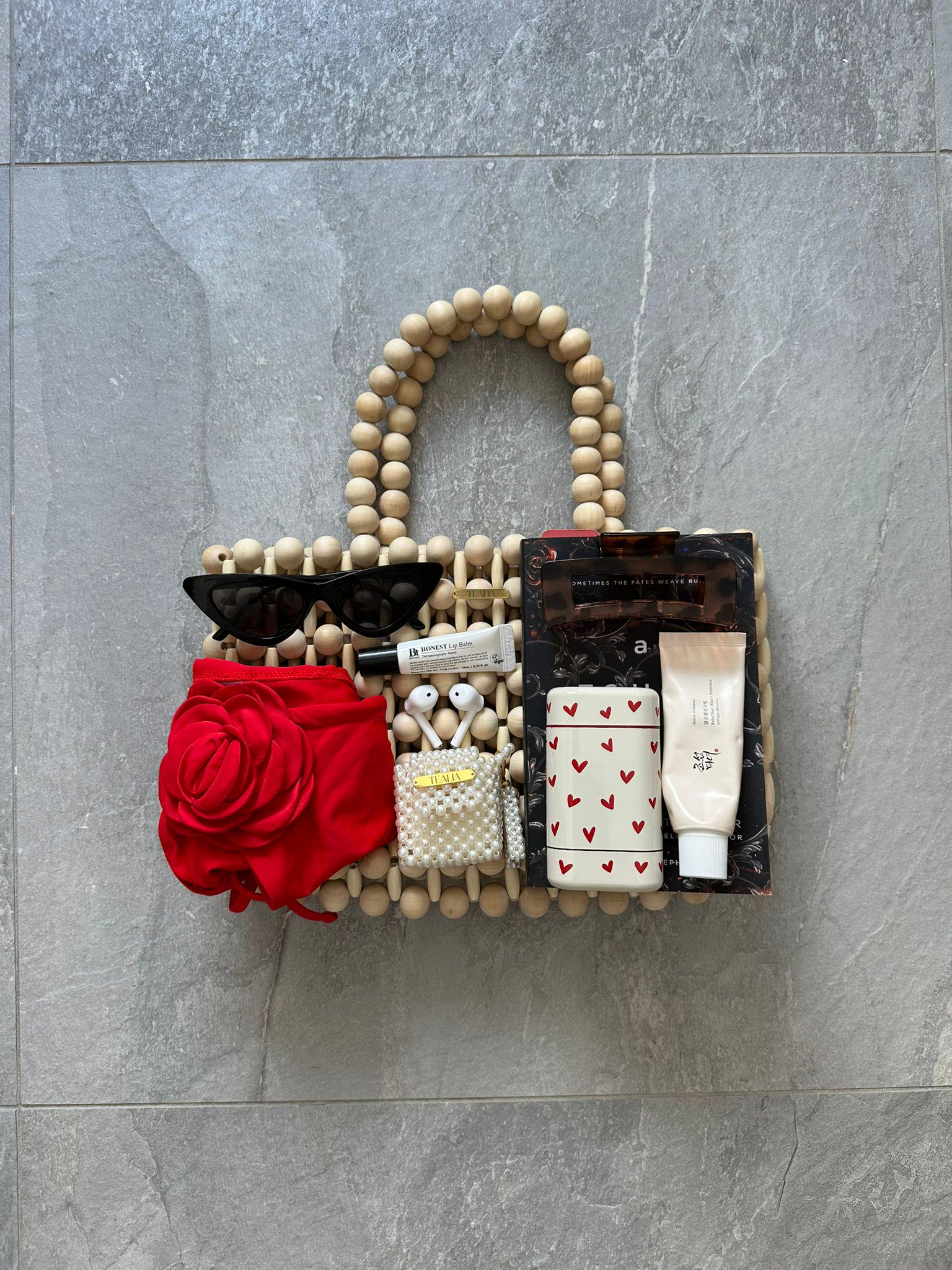 WAYANA Wooden Beaded Tote Bag