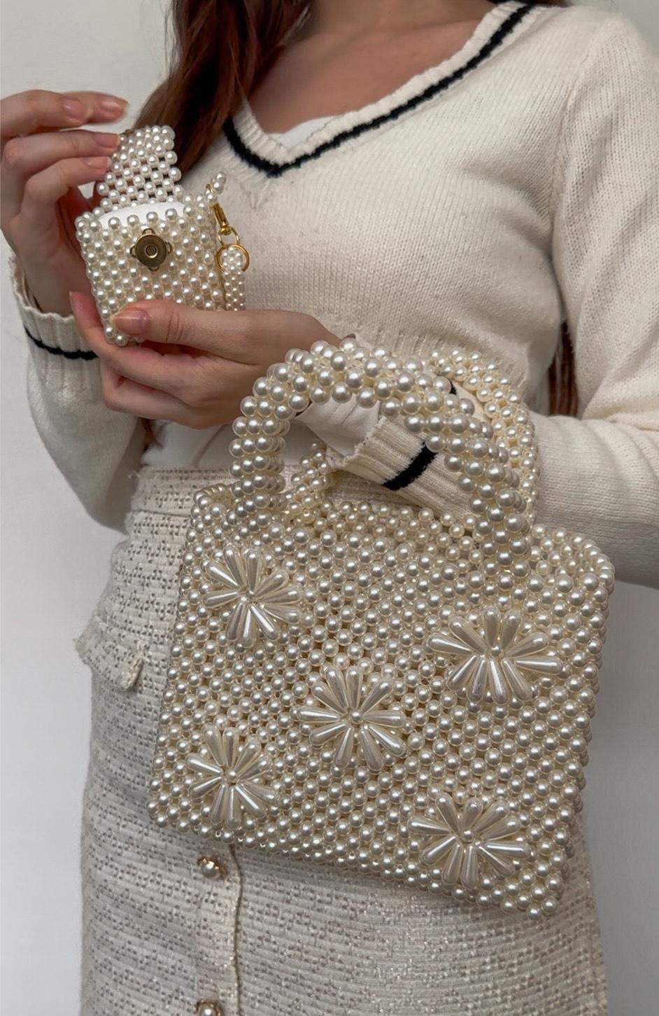 Custom Pearl Beaded AirPods Case