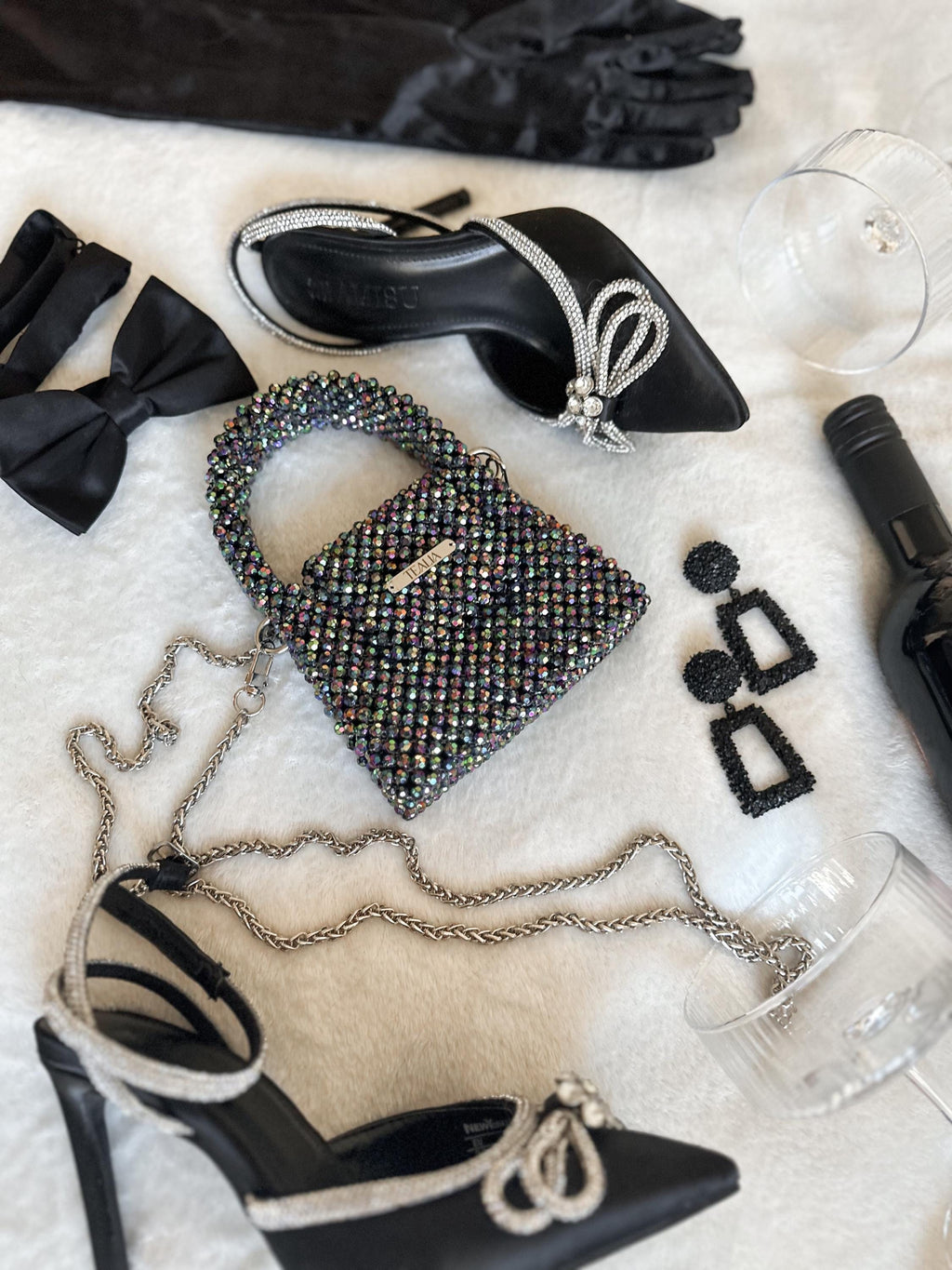 AMARY Small Beaded Crossbody Bag