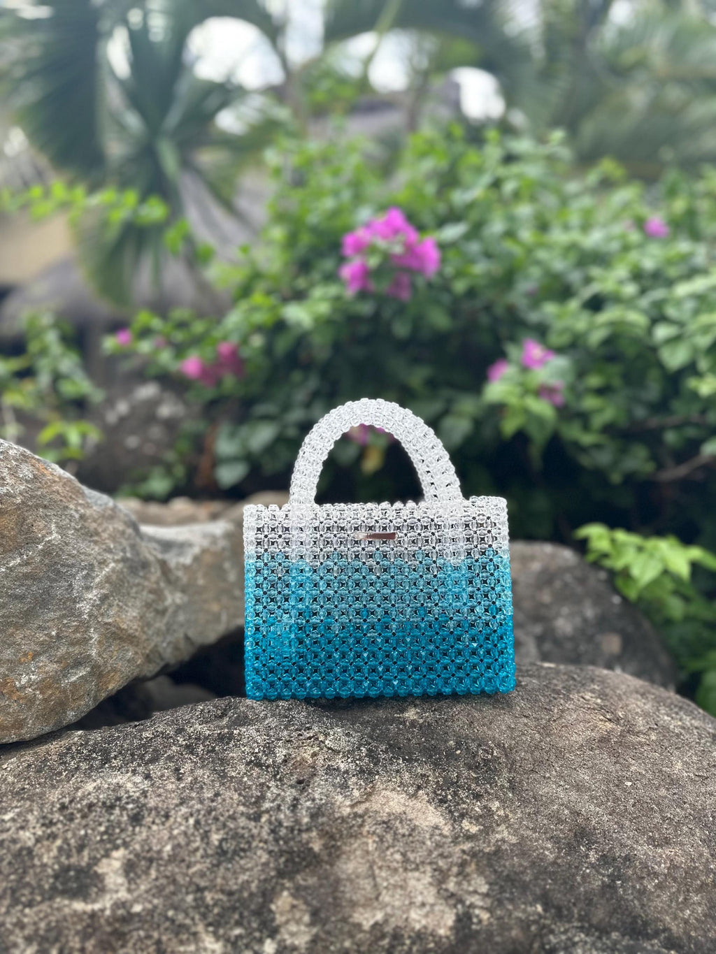MAVI Acrylic Beaded Beach Ombre Bag
