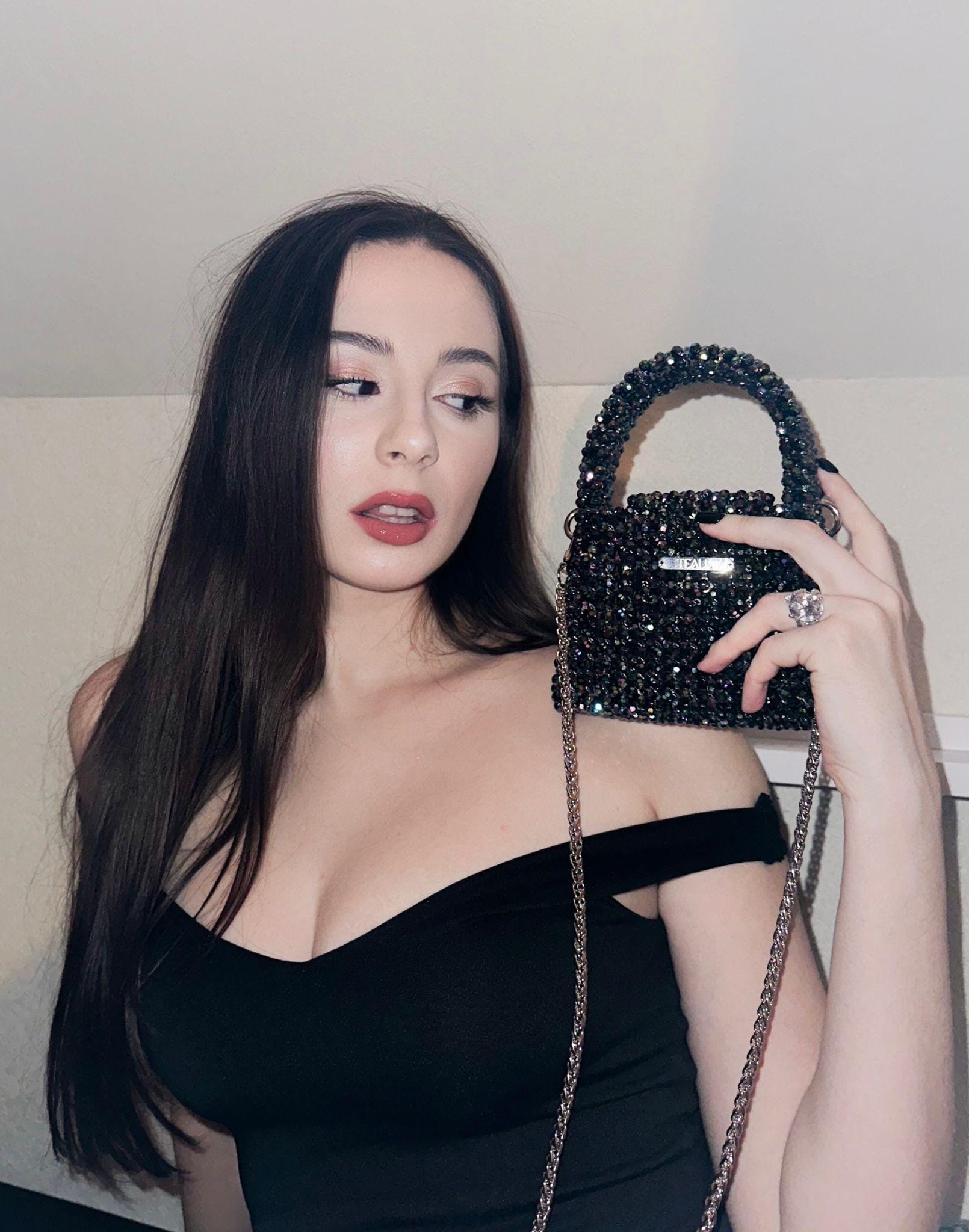 AMARY Small Beaded Crossbody Bag