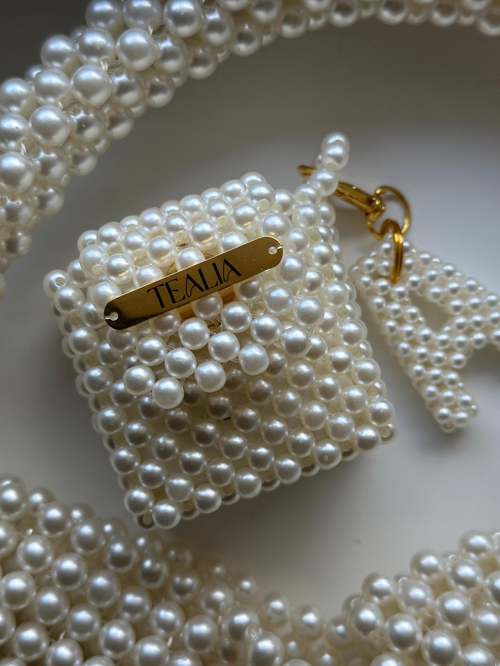 Custom Pearl Beaded AirPods Case