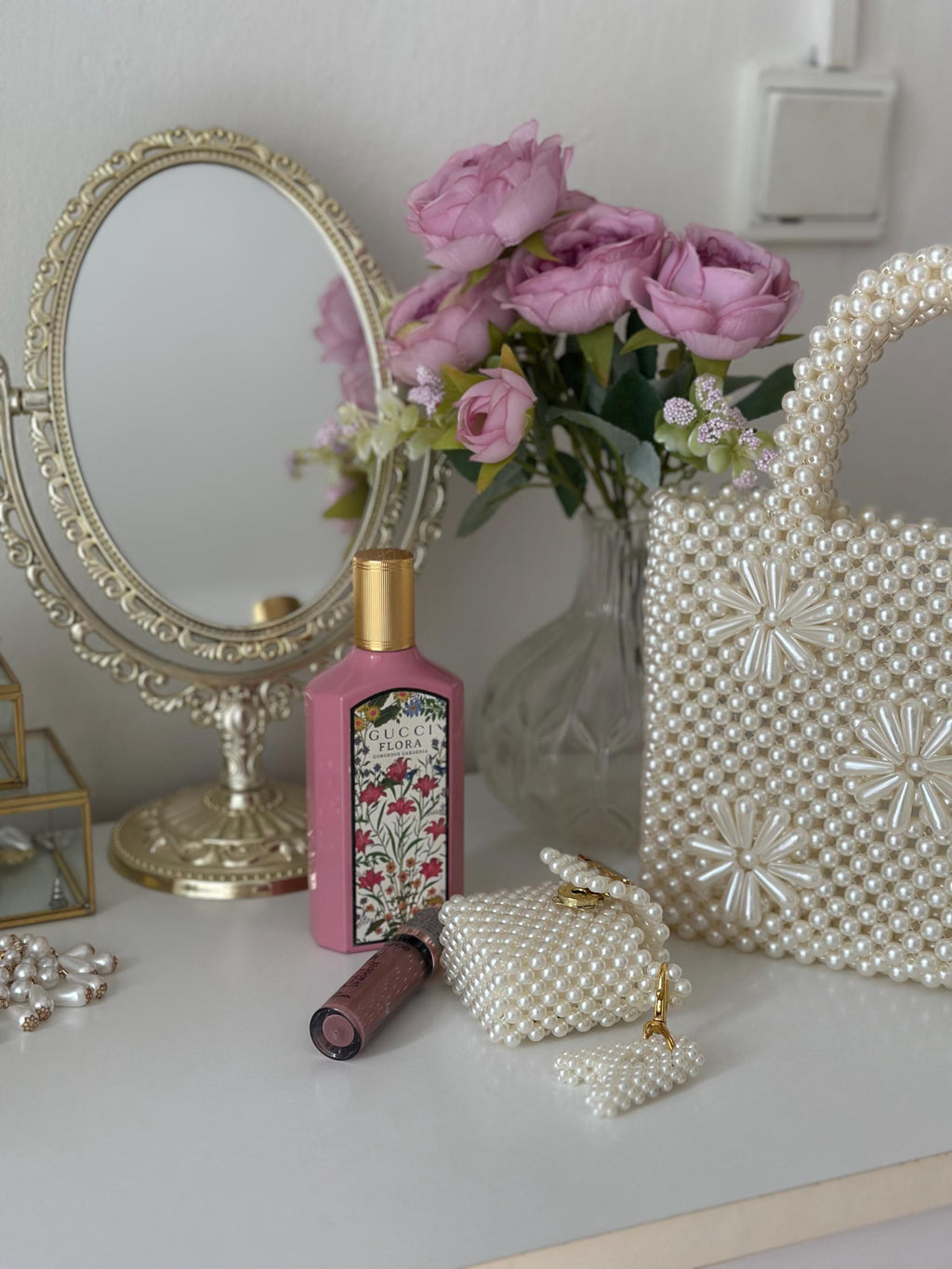 Custom Pearl Beaded AirPods Case