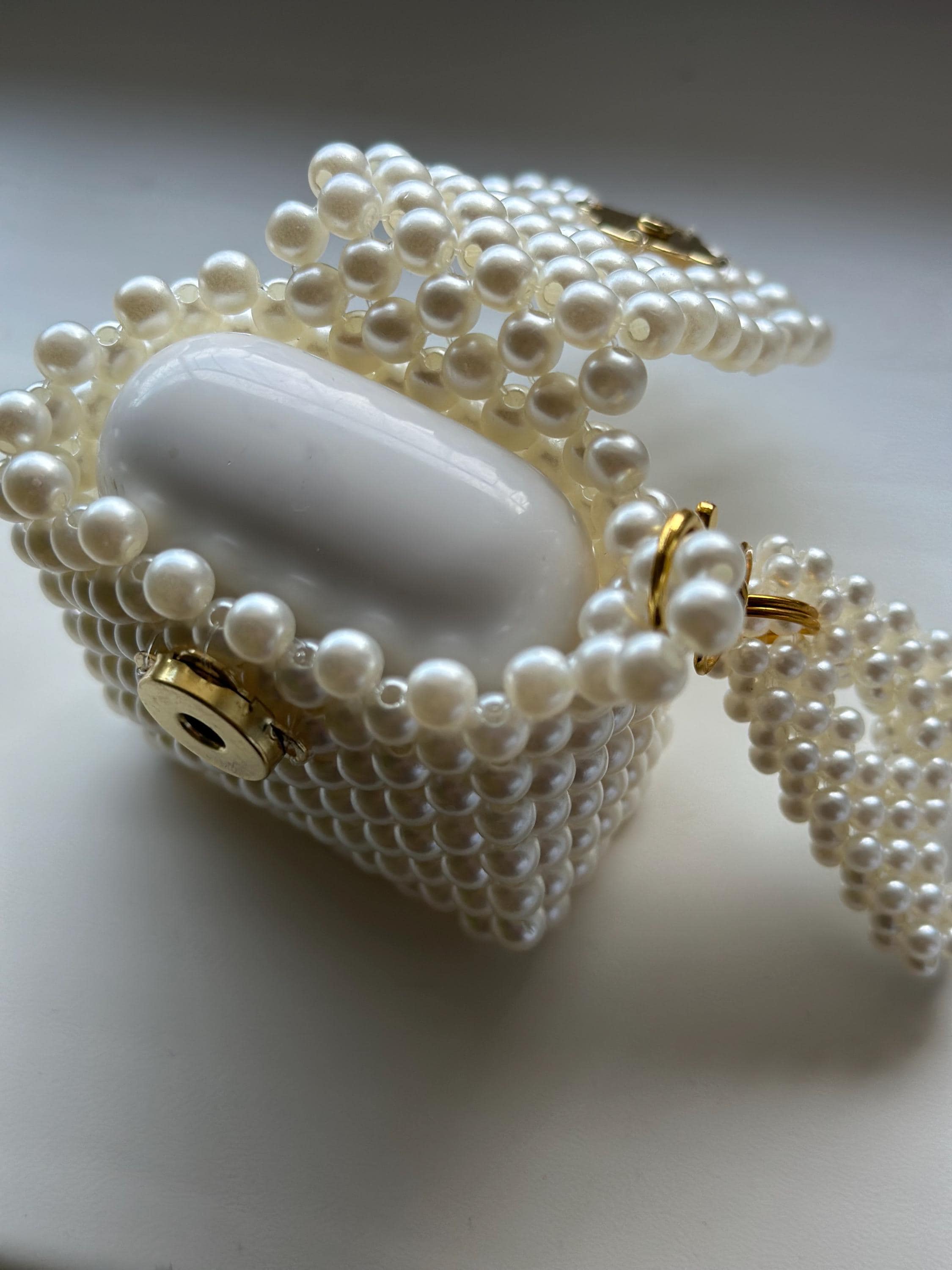 Custom Pearl Beaded AirPods Case