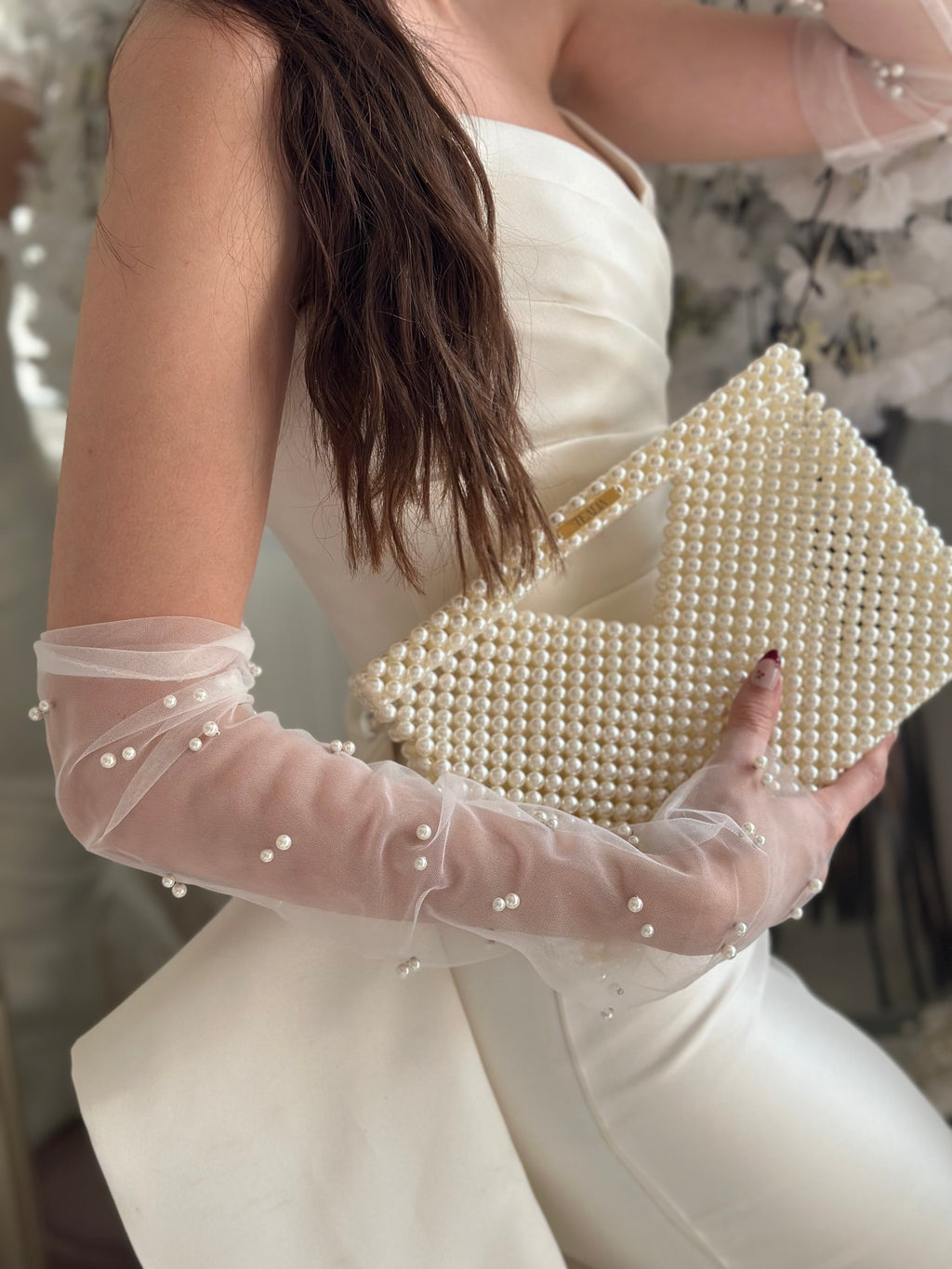 ALBA Pearl Beaded Bag - Wedding Clutch