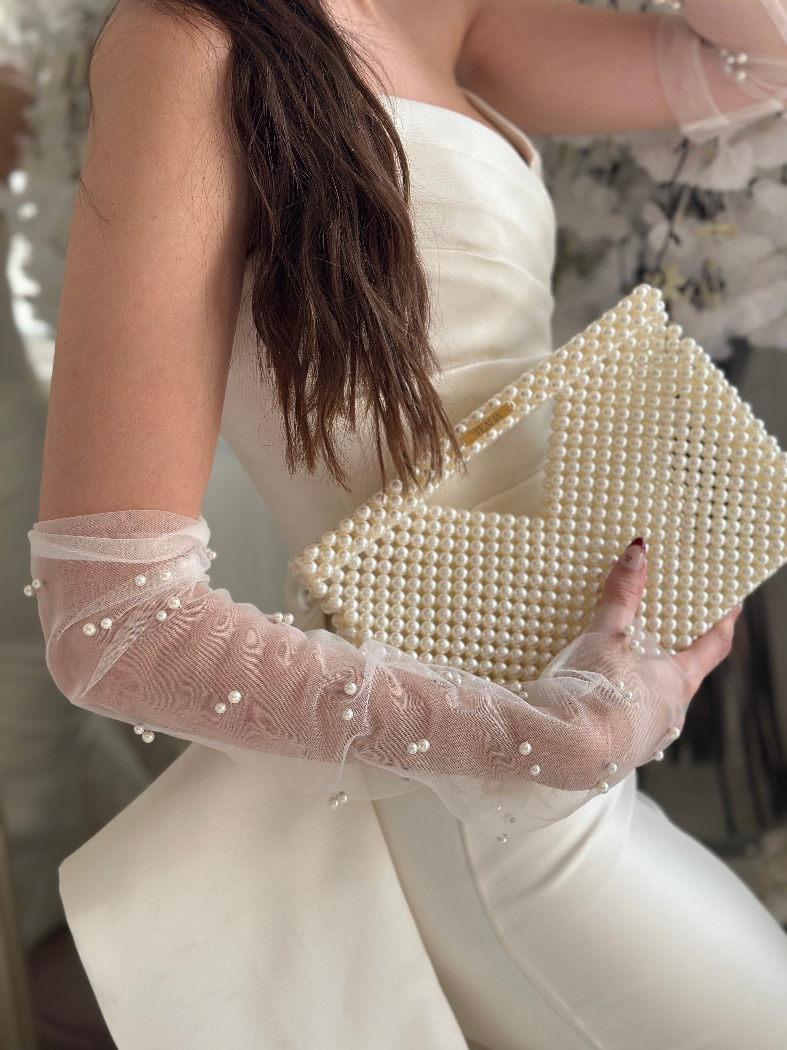 ALBA Pearl Beaded Bag - Wedding Clutch