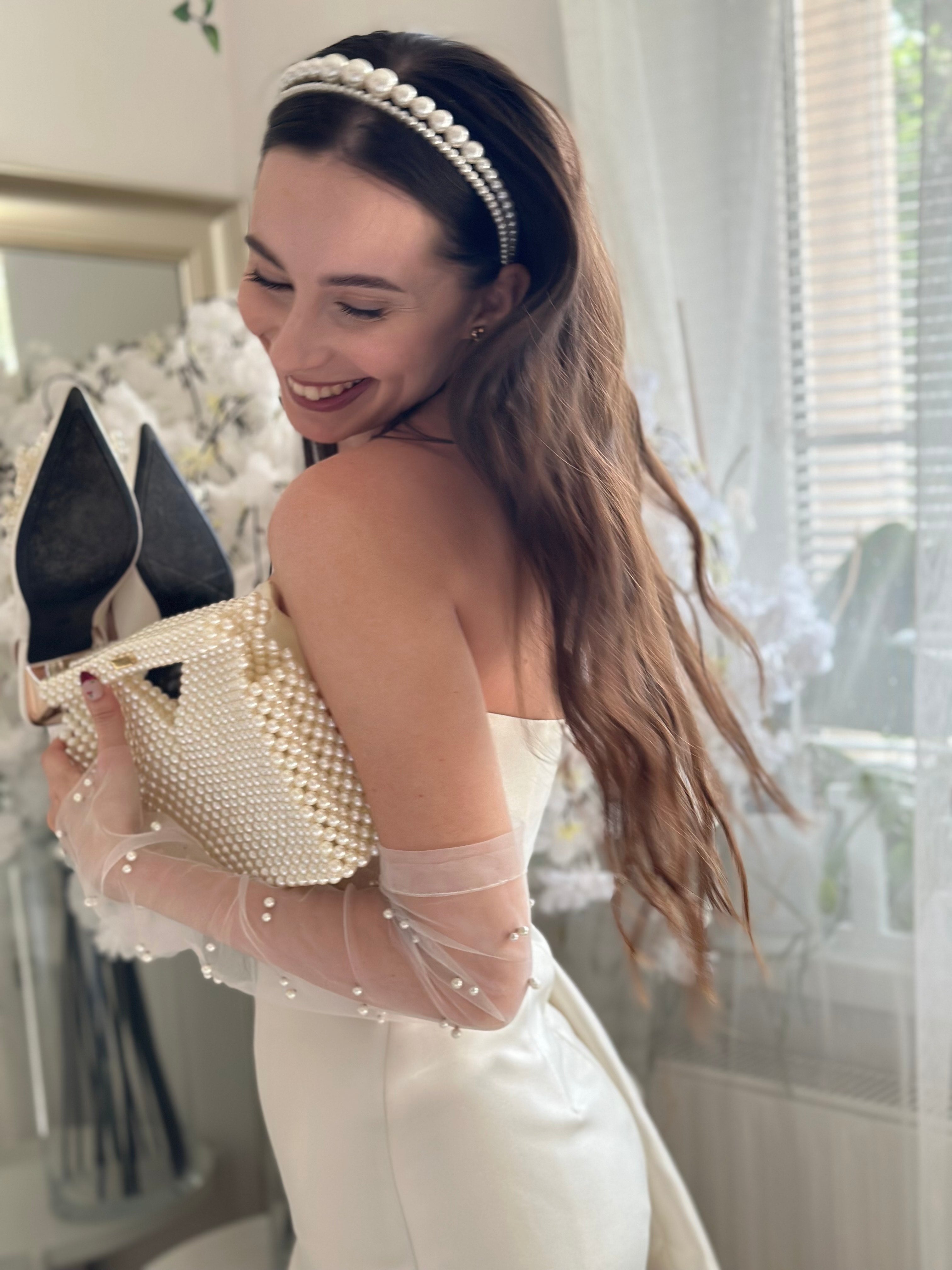 ALBA Pearl Beaded Bag - Wedding Clutch