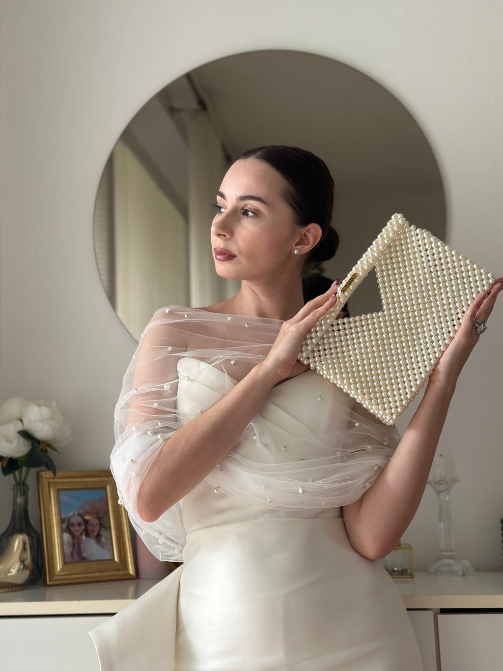 ALBA Pearl Beaded Bag - Wedding Clutch