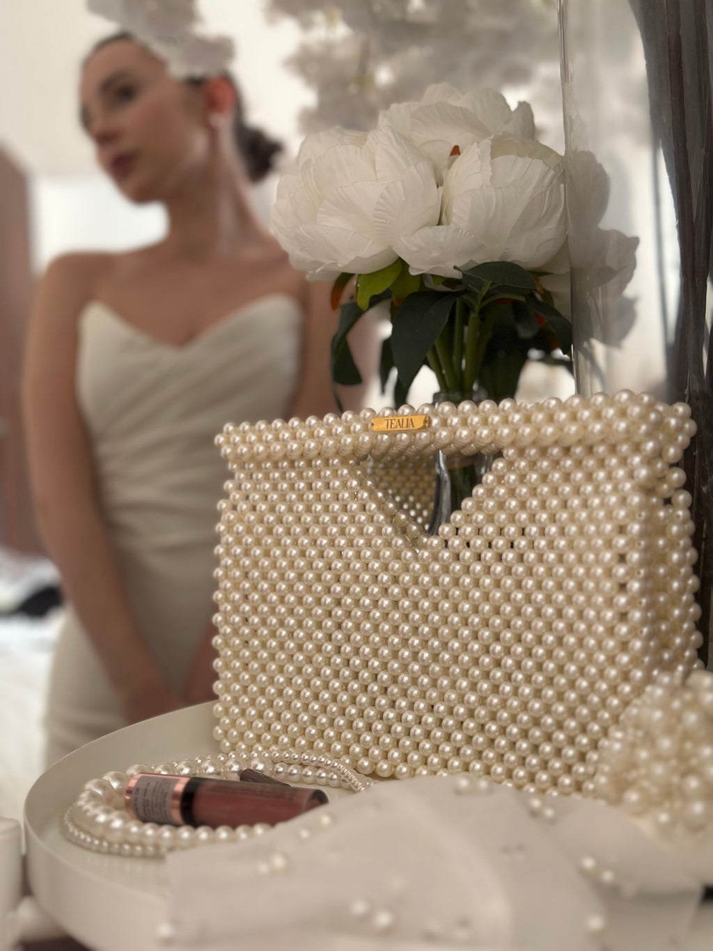 ALBA Pearl Beaded Bag - Wedding Clutch