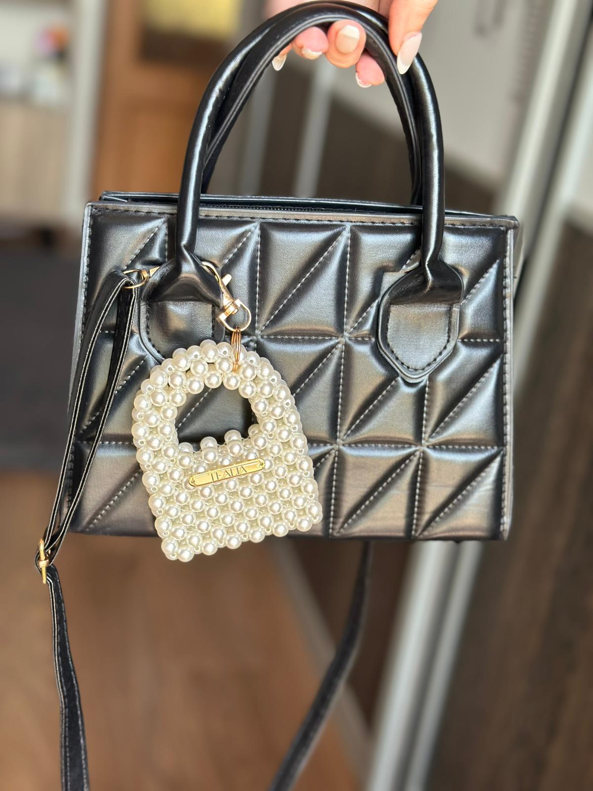 Pearl Beaded Bag Keychain