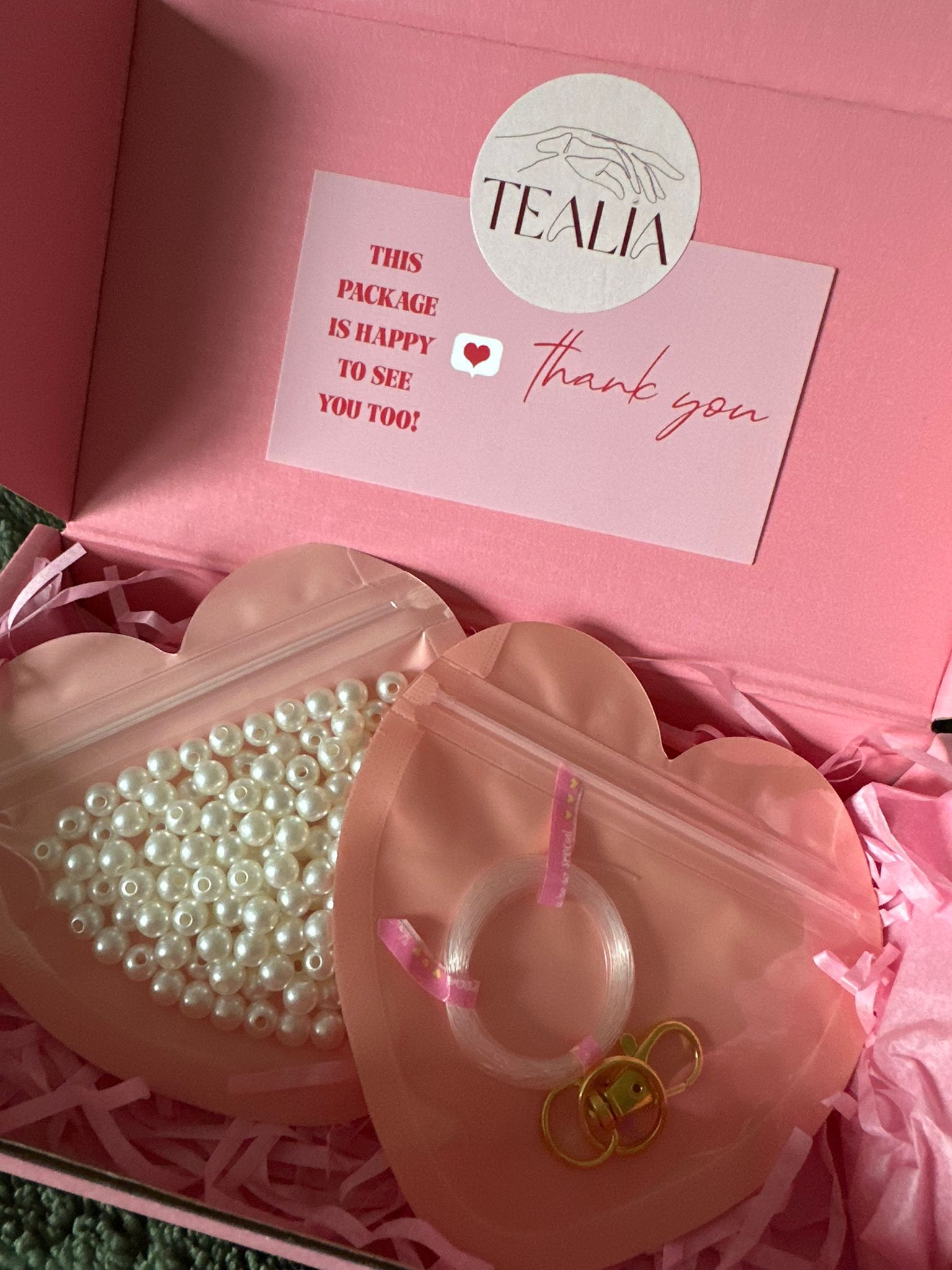 DIY BOX - Pearl Heart Keychain DIY Set