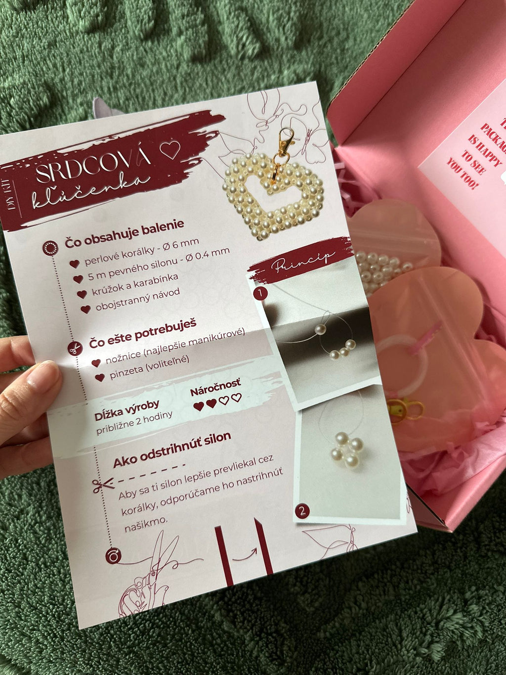 DIY BOX - Pearl Heart Keychain DIY Set