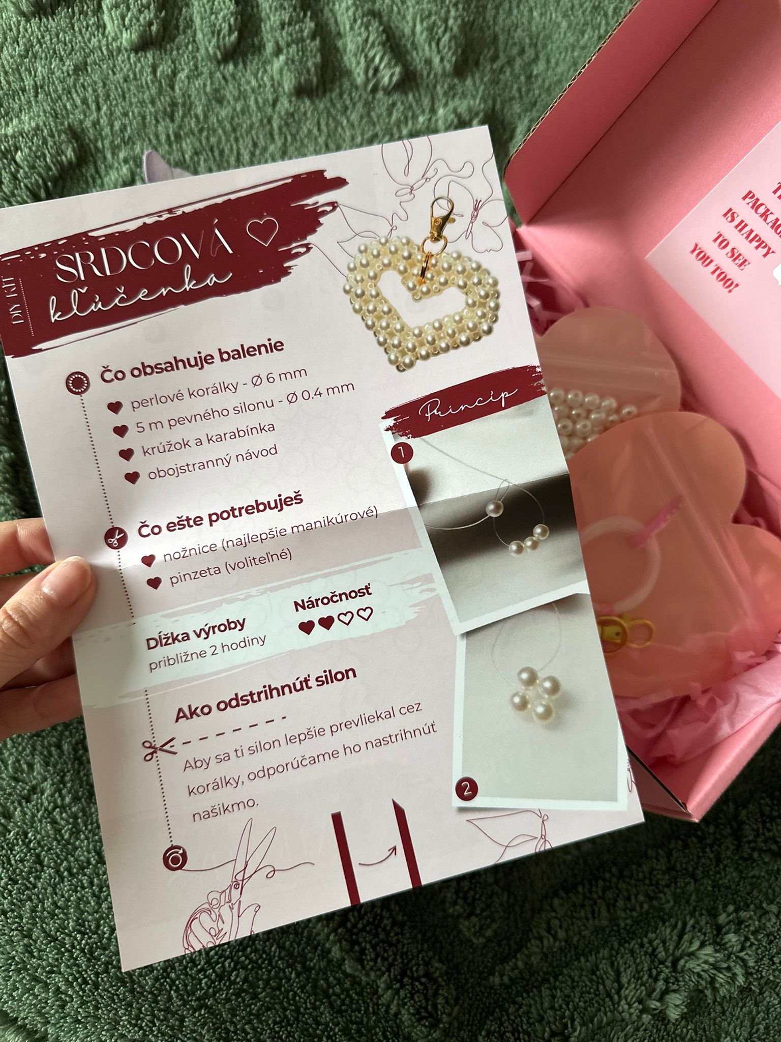 DIY BOX - Pearl Heart Keychain DIY Set