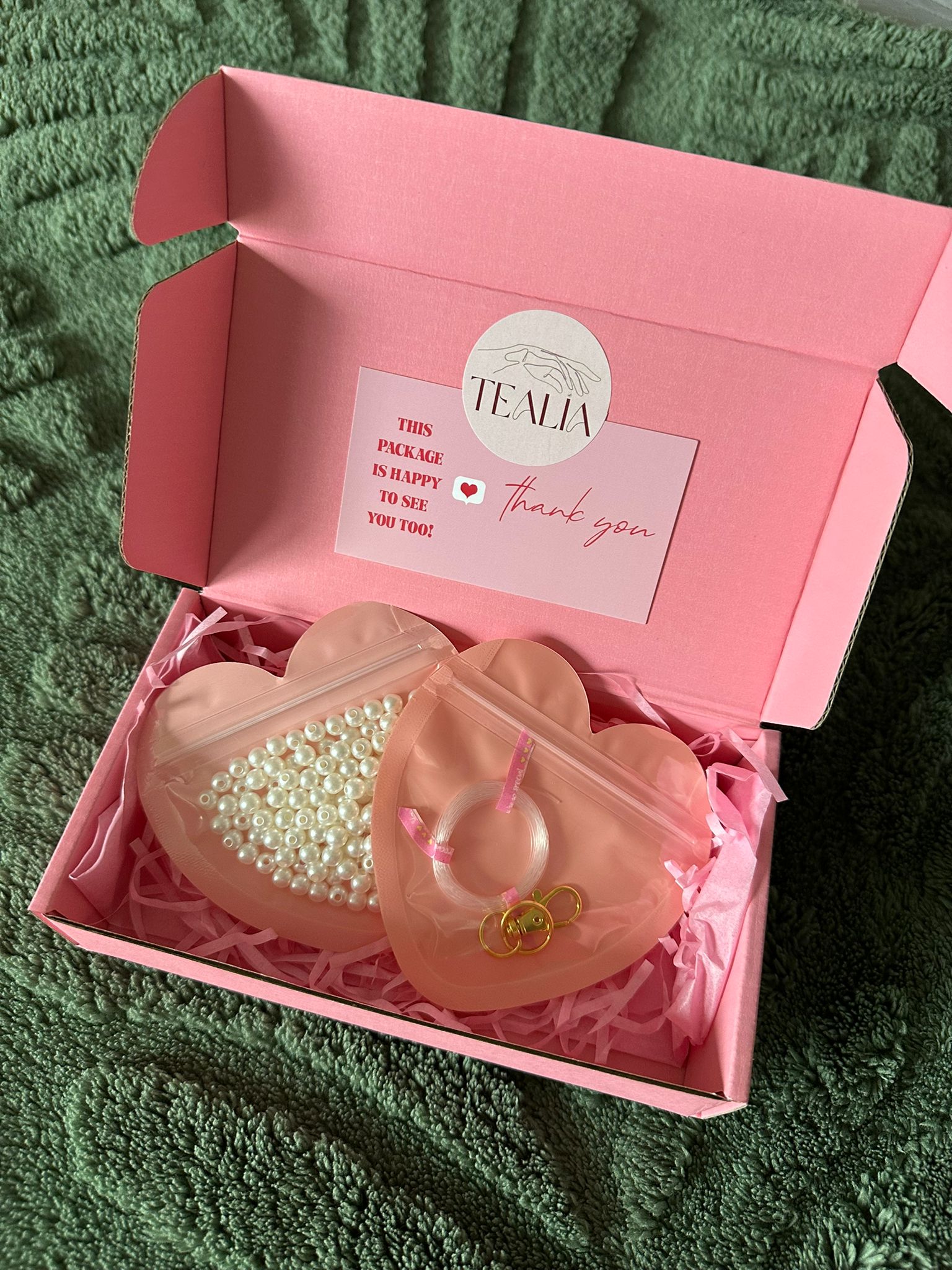 DIY BOX - Pearl Heart Keychain DIY Set