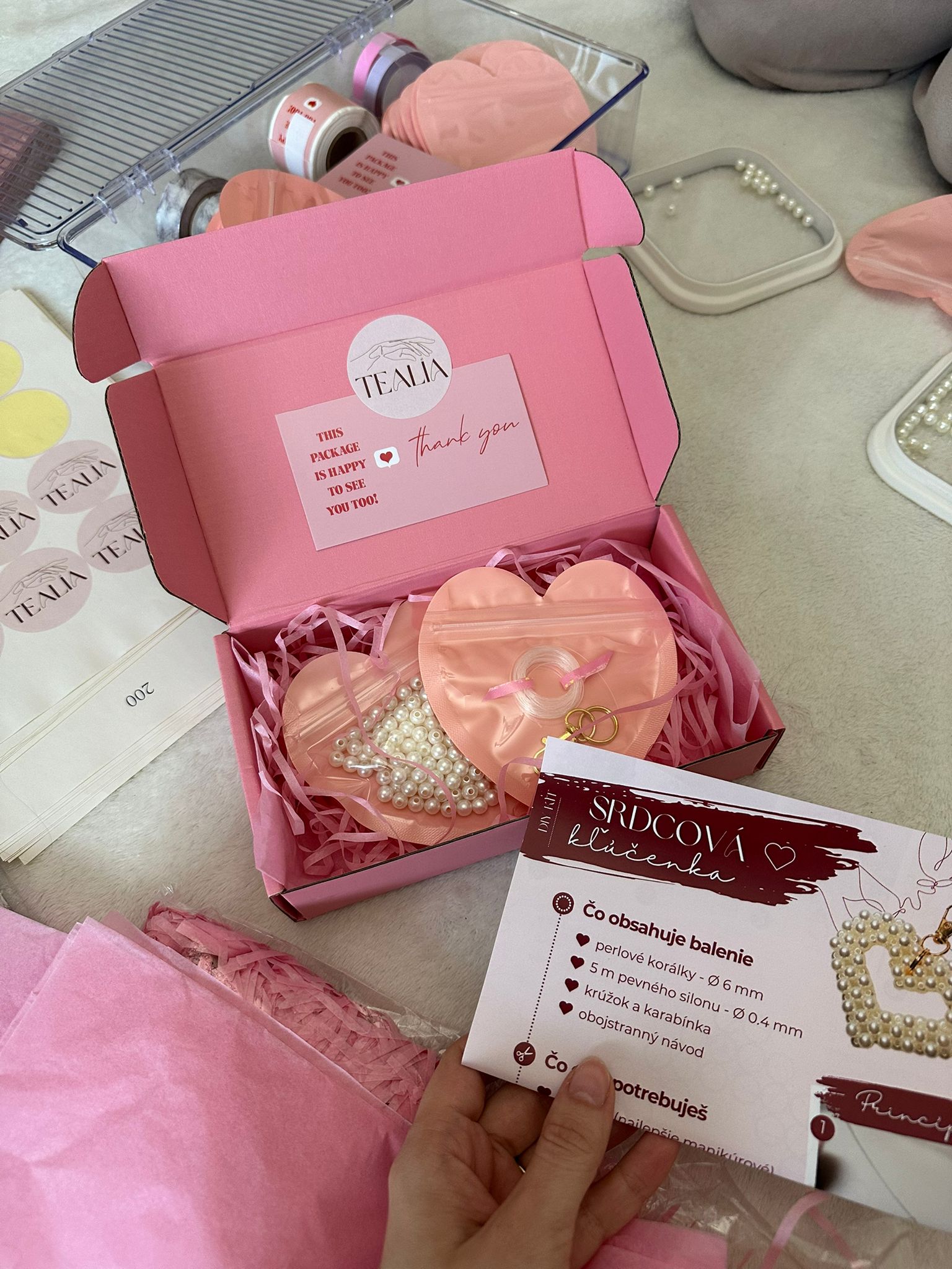 DIY BOX - Pearl Heart Keychain DIY Set