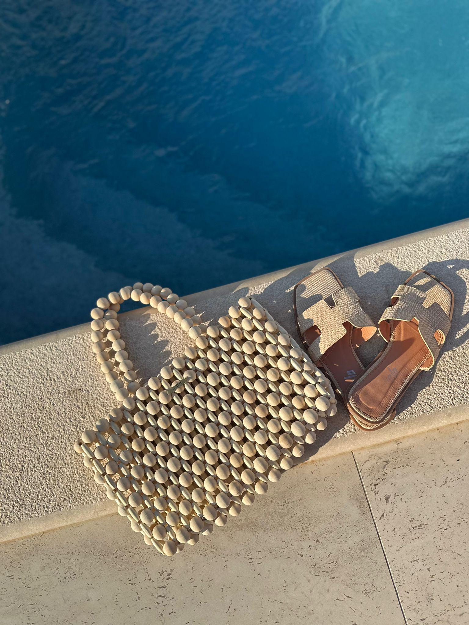 WAYANA Wooden Beaded Tote Bag