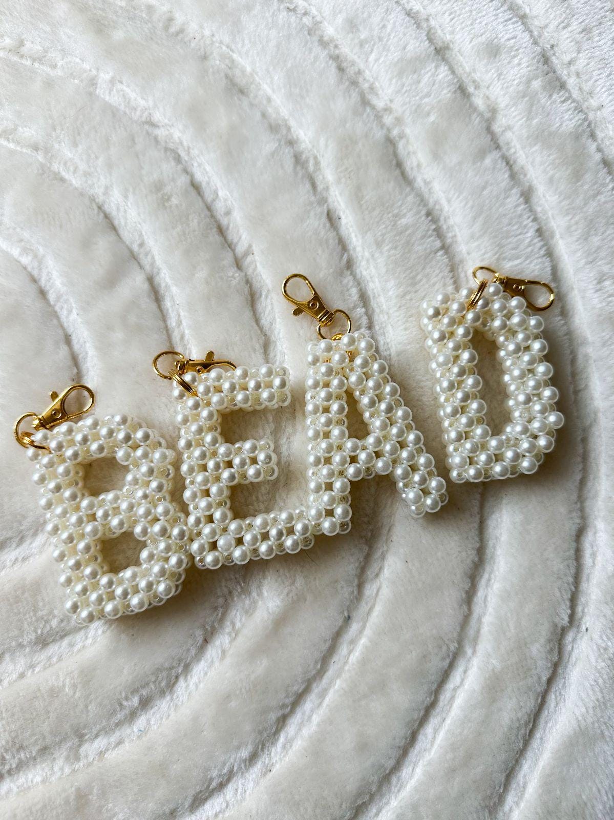 Personalized Beaded Letter Keychain