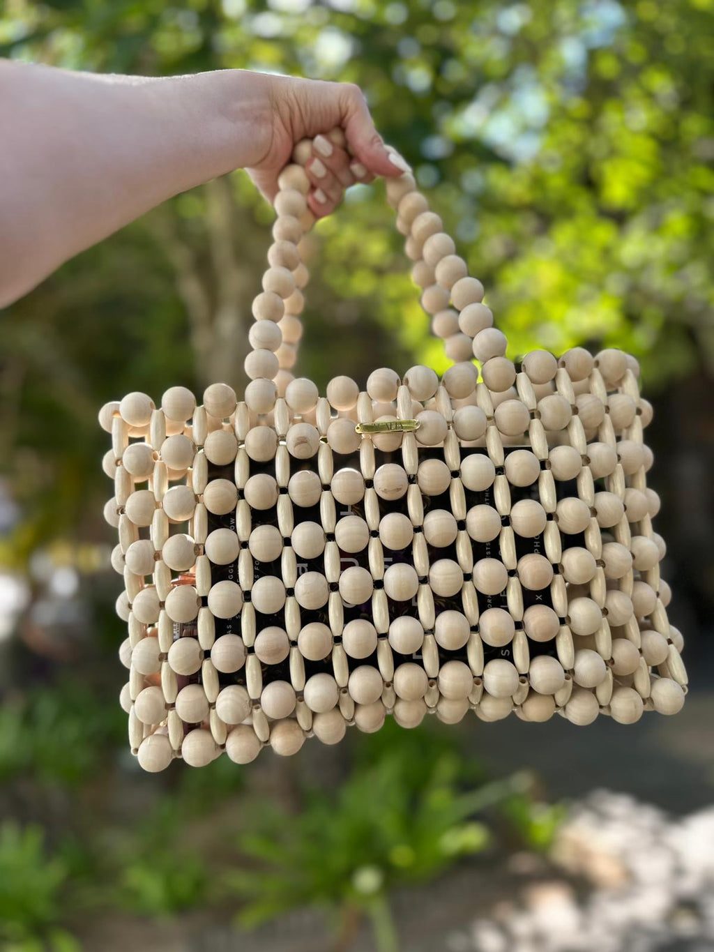 WAYANA Wooden Beaded Tote Bag