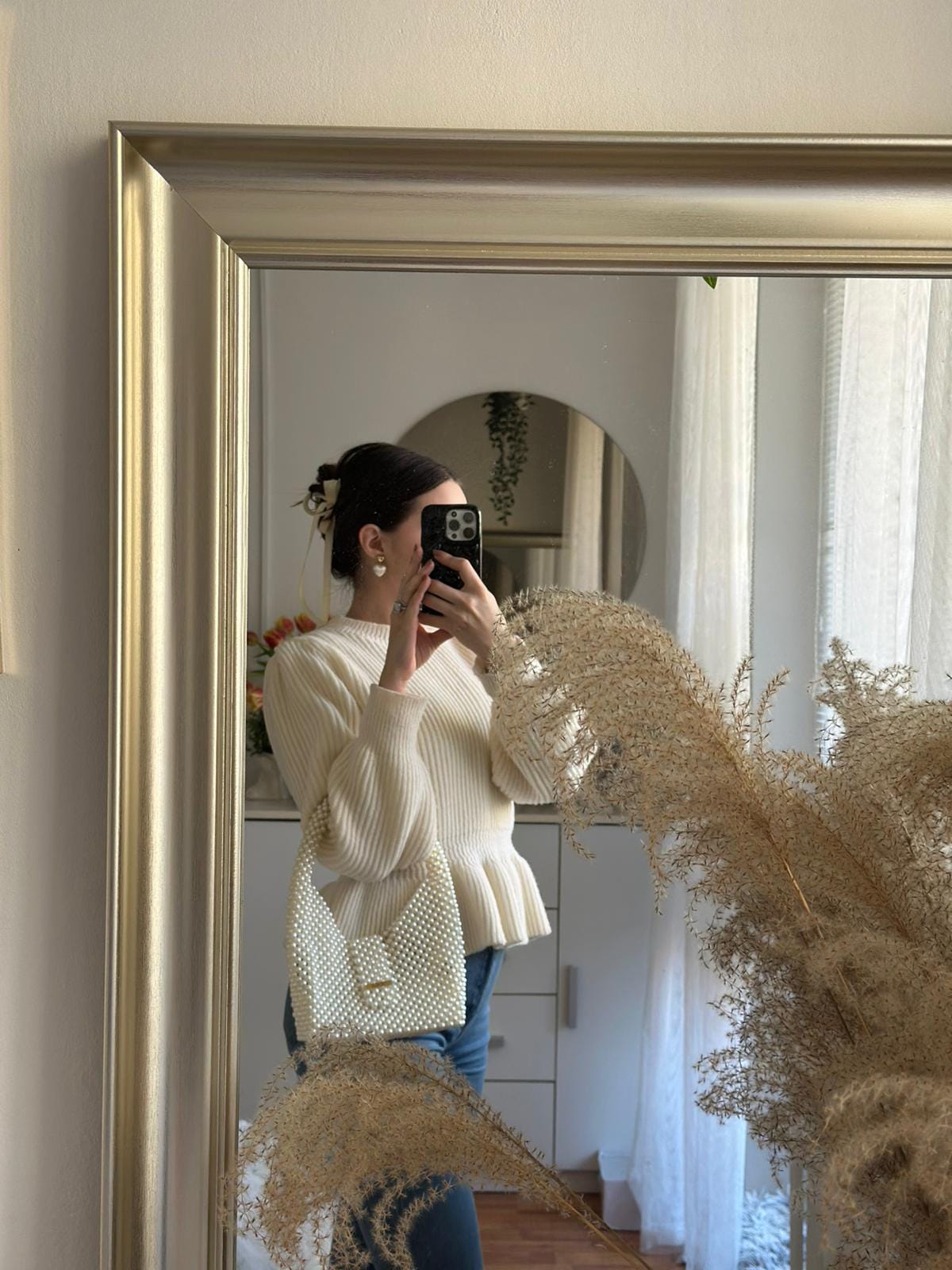 COCO Pearl Beaded Shoulder Bag