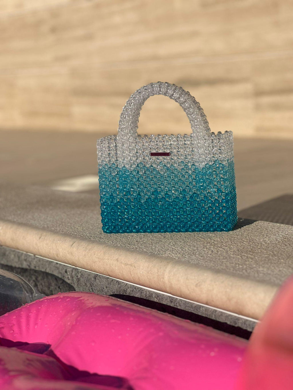 MAVI Acrylic Beaded Beach Ombre Bag
