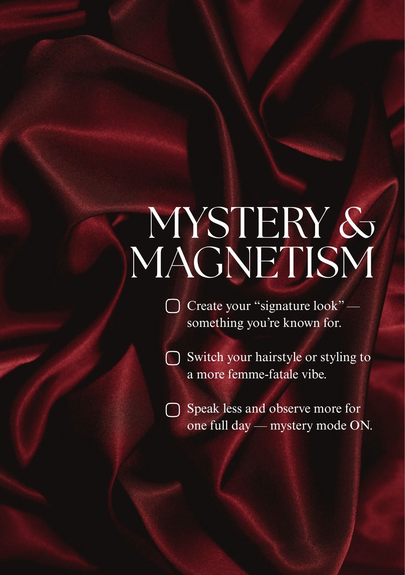 Dark Feminine Energy Bucket List