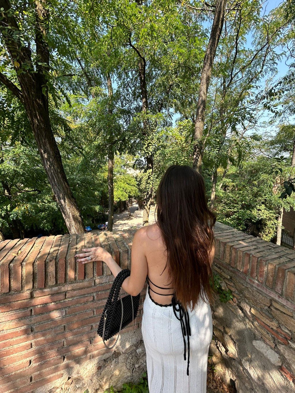 MELANIE Black Beaded Shoulder Bag