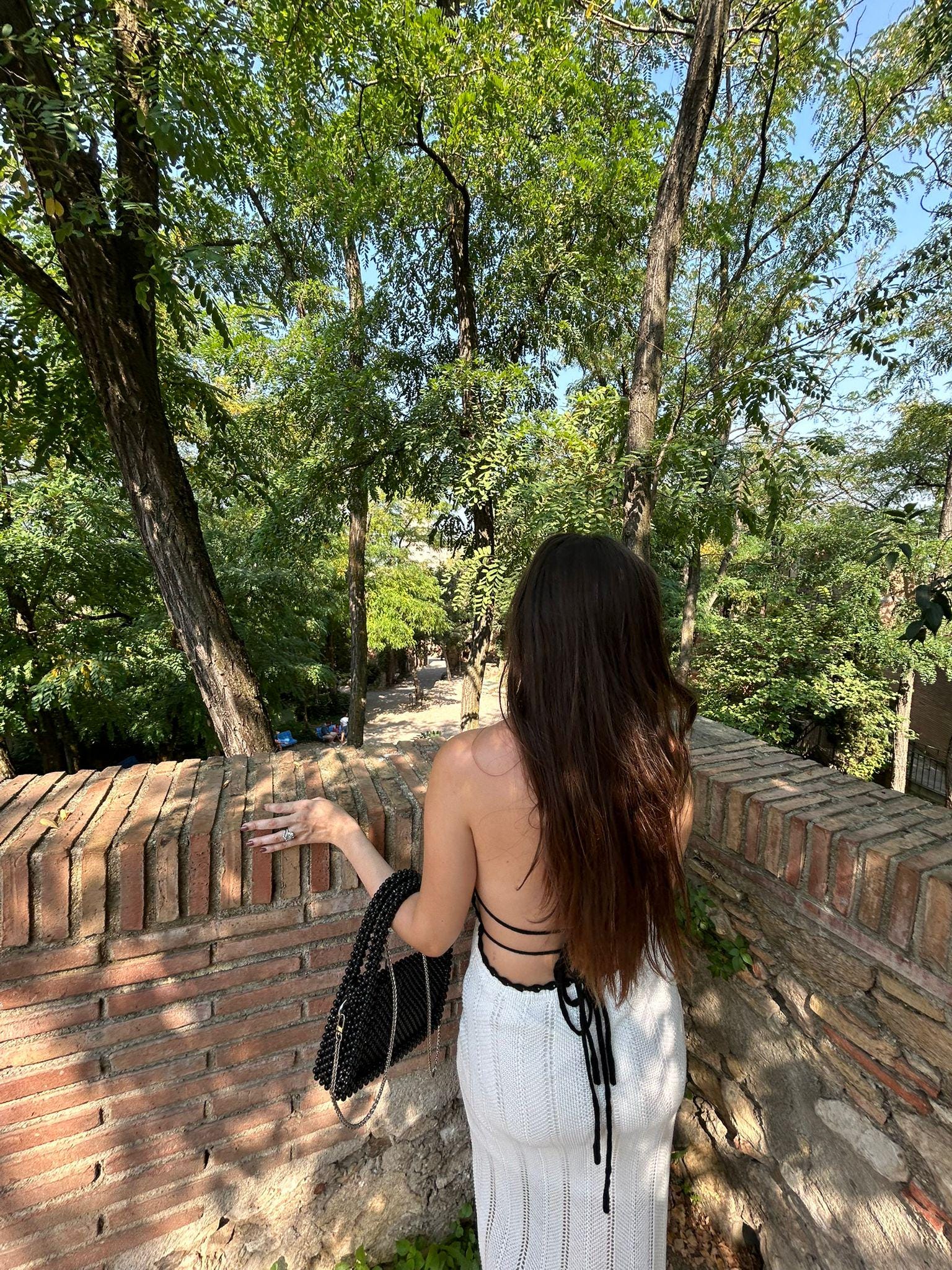 MELANIE Black Beaded Shoulder Bag