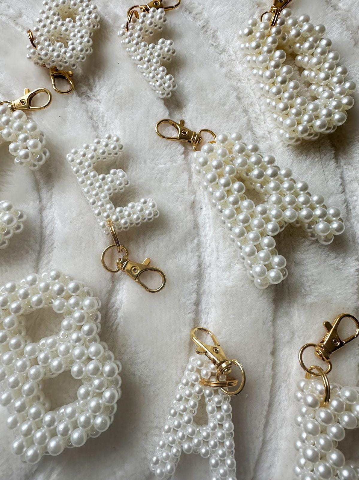 Personalized Beaded Letter Keychain