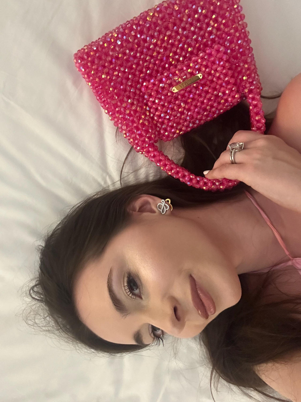 CLASSY Acrylic Beaded Crossbody Bag